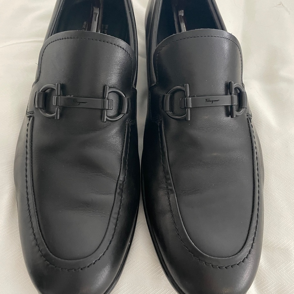 Salvatore Ferragamo black slip on men’s shoes size 9.5
